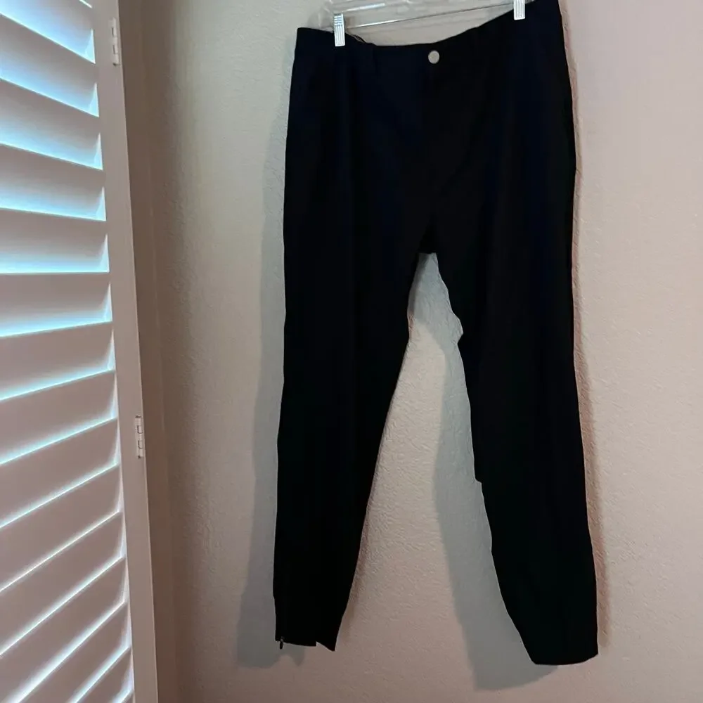 Macade Men’s Golf Pant Trouser Slim Black Athletic 38 Regular Zip Hem